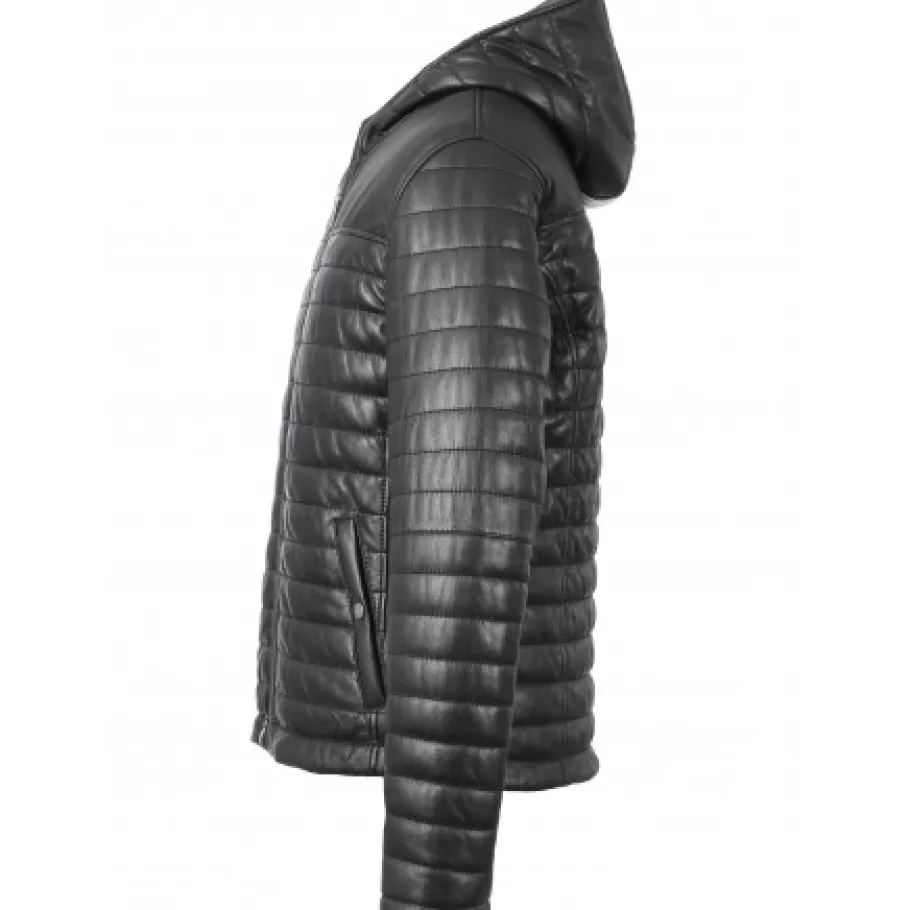 aurelien_noir__doudoune_en_cuir_veritable_4.webp OAKWOOD Aurelien Noir - Doudoune En Cuir Veritable Best