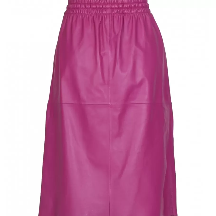 bamba_mauve__jupe_milongue_droite_en_cuir_veritable_3.webp OAKWOOD Bamba Mauve - Jupe Mi-Longue Droite En Cuir Veritable Cheap