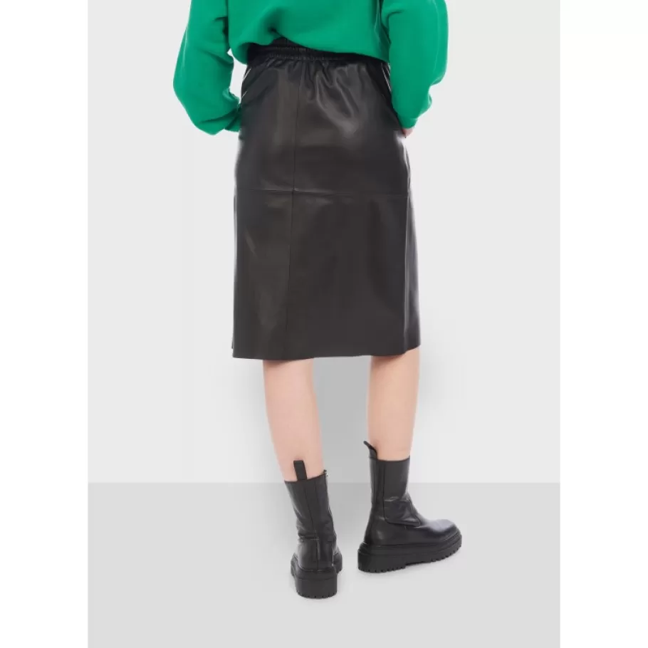 bamba_noir__jupe_milongue_droite_en_cuir_veritable_2.webp OAKWOOD Bamba Noir - Jupe Mi-Longue Droite En Cuir Veritable Discount