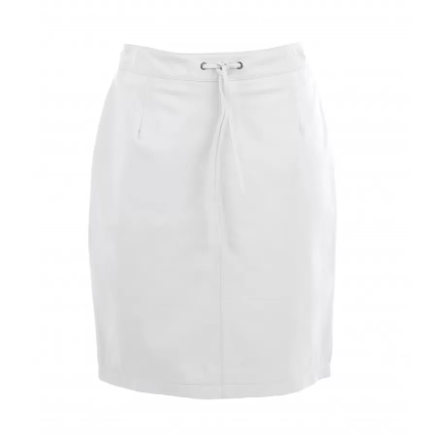 OAKWOOD Celia Blanc - Jupe Droite Taille Haute En Cuir Veritable Shop