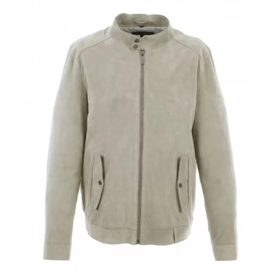 OAKWOOD Chicago Yemen - Blouson Elegant En Cuir Veritable Col Mao A Pressions Et Ceinture Teddy Hot