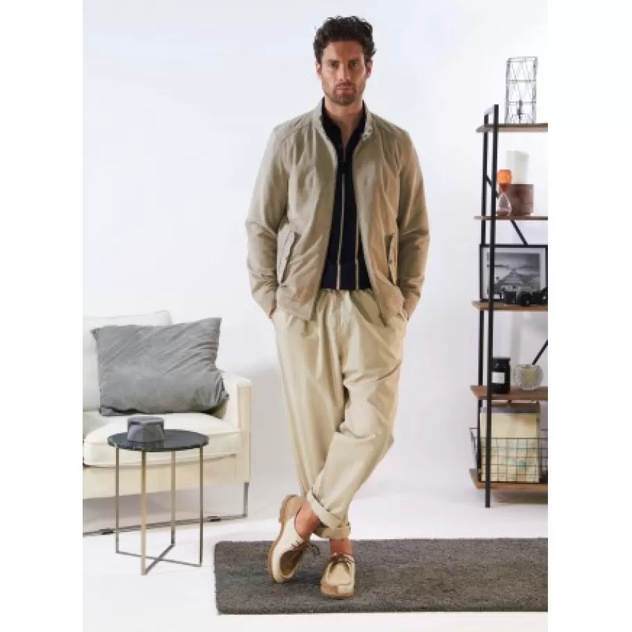 OAKWOOD Chicago Yemen - Blouson Elegant En Cuir Veritable Col Mao A Pressions Et Ceinture Teddy Hot