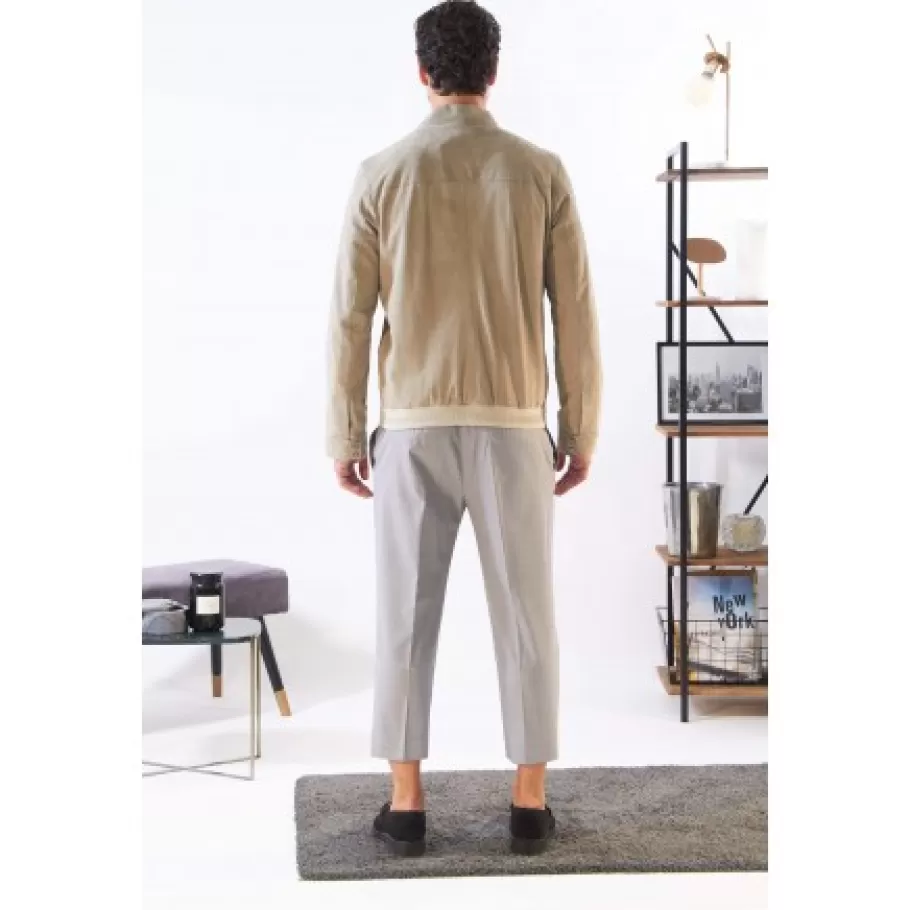 OAKWOOD Chicago Yemen - Blouson Elegant En Cuir Veritable Col Mao A Pressions Et Ceinture Teddy Hot