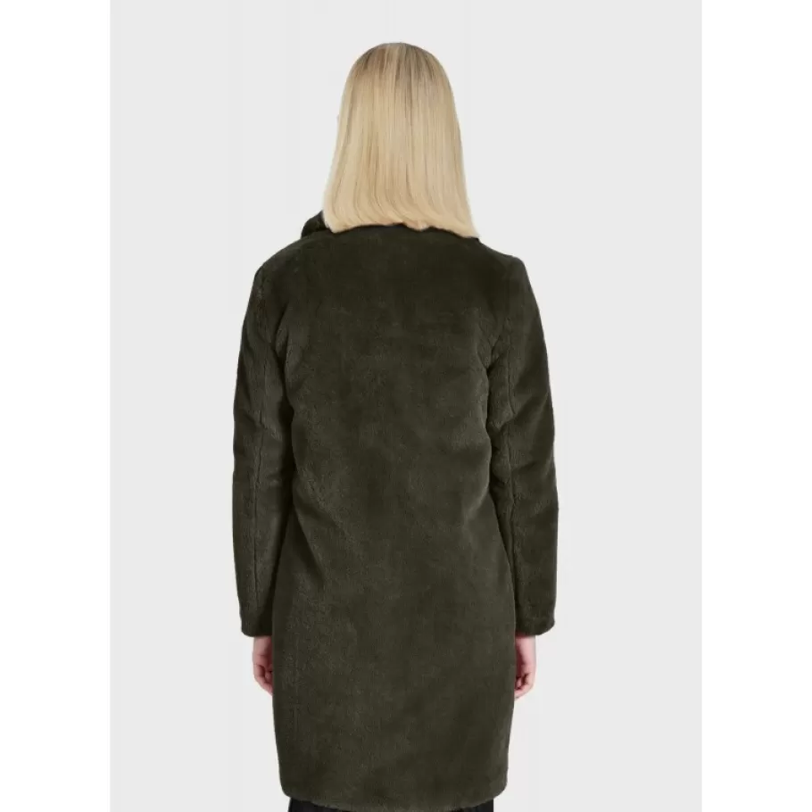 OAKWOOD Cyber Kaki - Manteau Long En Fourrure Synthetique A Col Revers Clearance