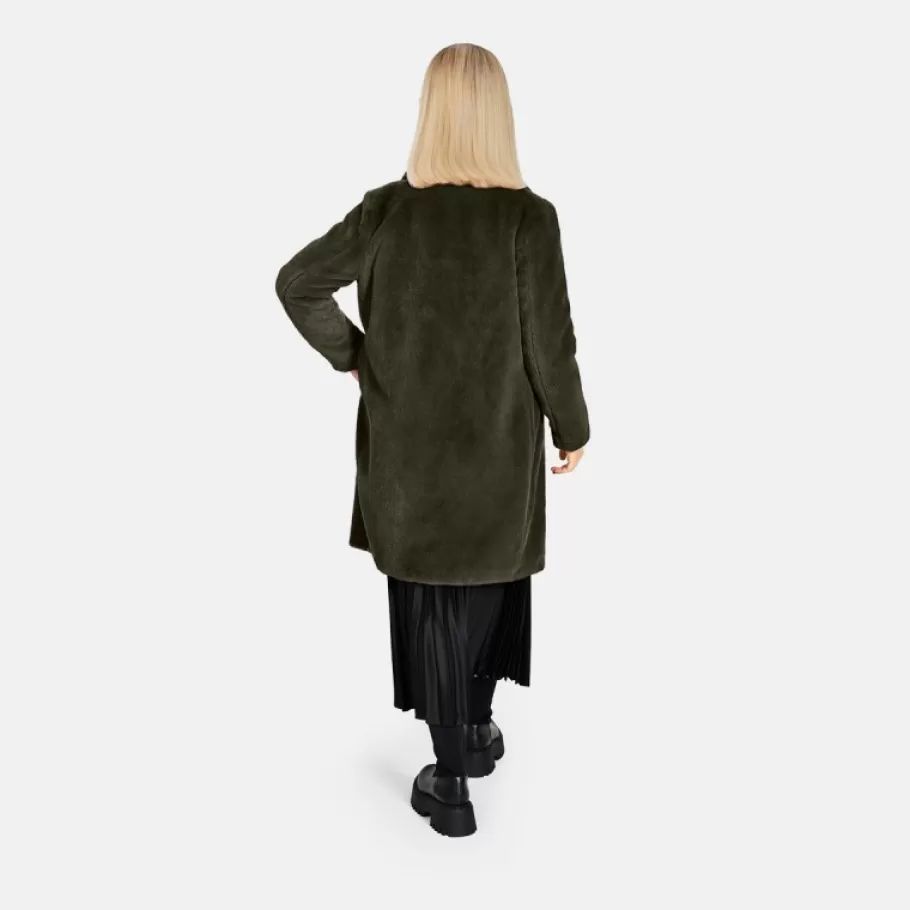 OAKWOOD Cyber Kaki - Manteau Long En Fourrure Synthetique A Col Revers Clearance