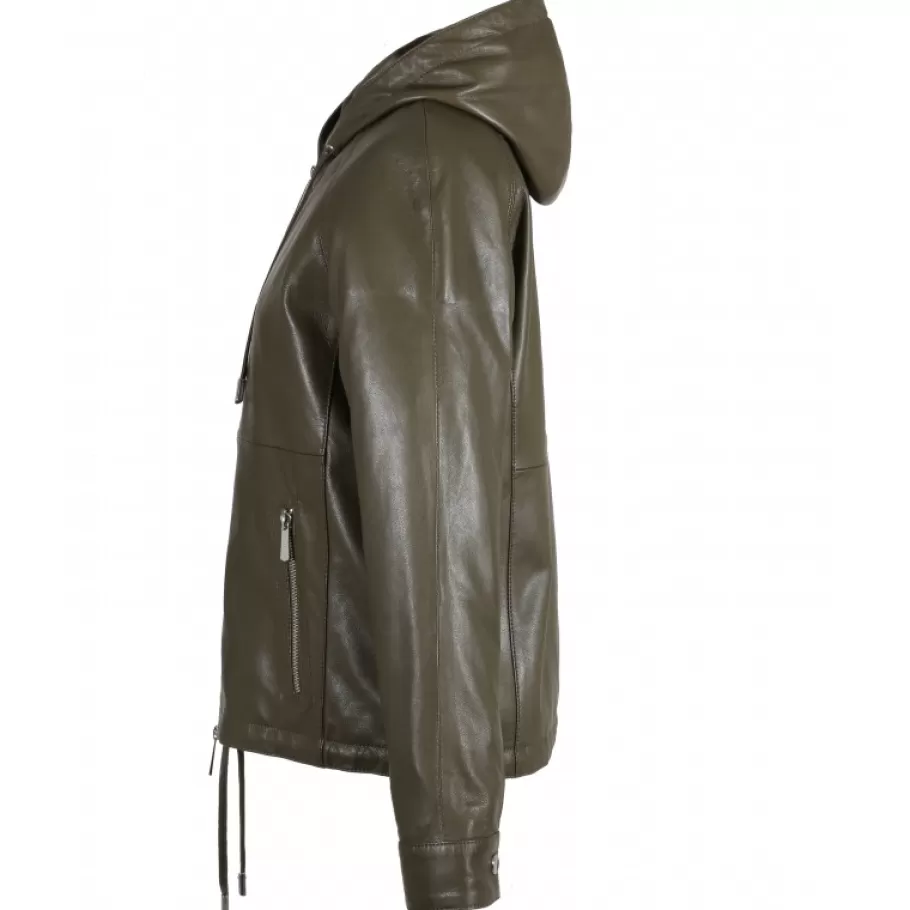 dynamic_kaki__blouson_a_capuche_en_cuir_veritable_5.webp OAKWOOD Dynamic Kaki - Blouson A Capuche En Cuir Veritable Sale