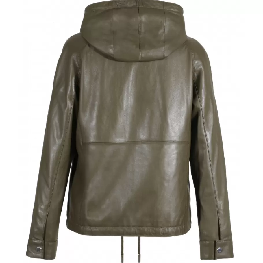 dynamic_kaki__blouson_a_capuche_en_cuir_veritable_6.webp OAKWOOD Dynamic Kaki - Blouson A Capuche En Cuir Veritable Sale