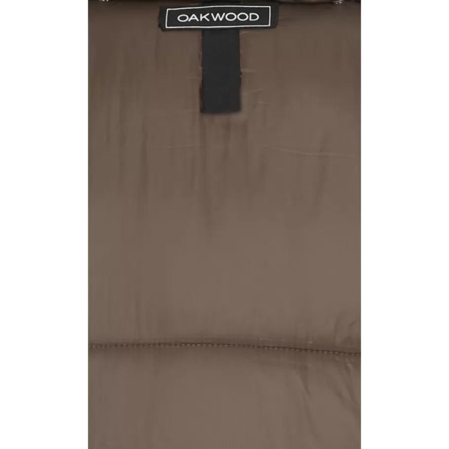 OAKWOOD Fancy Kaki Fonce - Doudoune Mi-Longue En Cuir Veritable Avec Capuches Amovibles Outlet