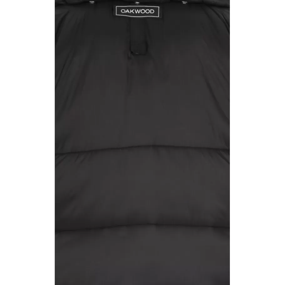OAKWOOD Fancy Noir - Doudoune Mi-Longue En Cuir Veritable Avec Capuches Amovibles Store