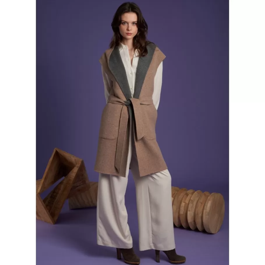 OAKWOOD Libertad Bicolore - Manteau Sans Manche Reversible En Laine Melangee Fashion
