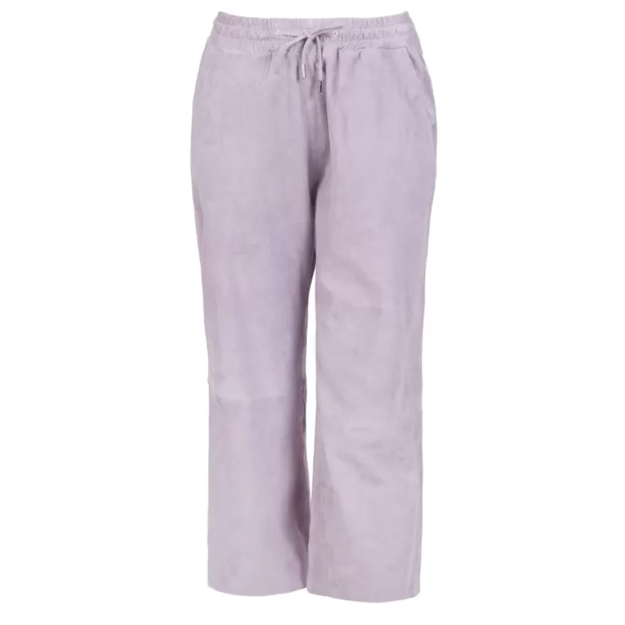 OAKWOOD Loft Lilas - Pantalon Court En Cuir Veritable De Chevre Velours Cheap