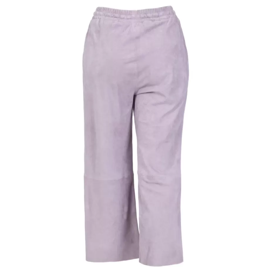 OAKWOOD Loft Lilas - Pantalon Court En Cuir Veritable De Chevre Velours Cheap