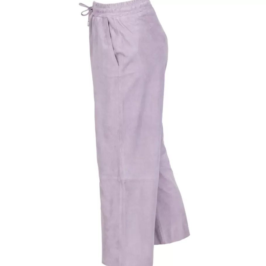 OAKWOOD Loft Lilas - Pantalon Court En Cuir Veritable De Chevre Velours Cheap