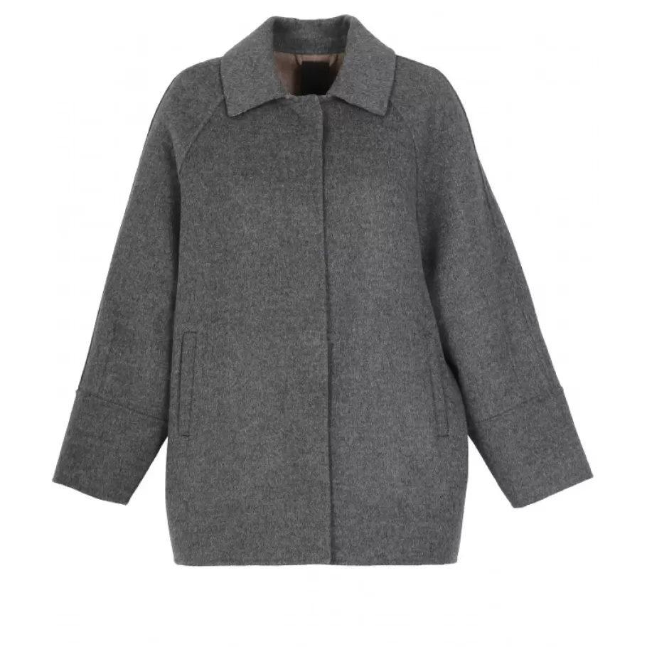 OAKWOOD Melisse Bicolore - Manteau Court Oversize En Laine Melangee Discount