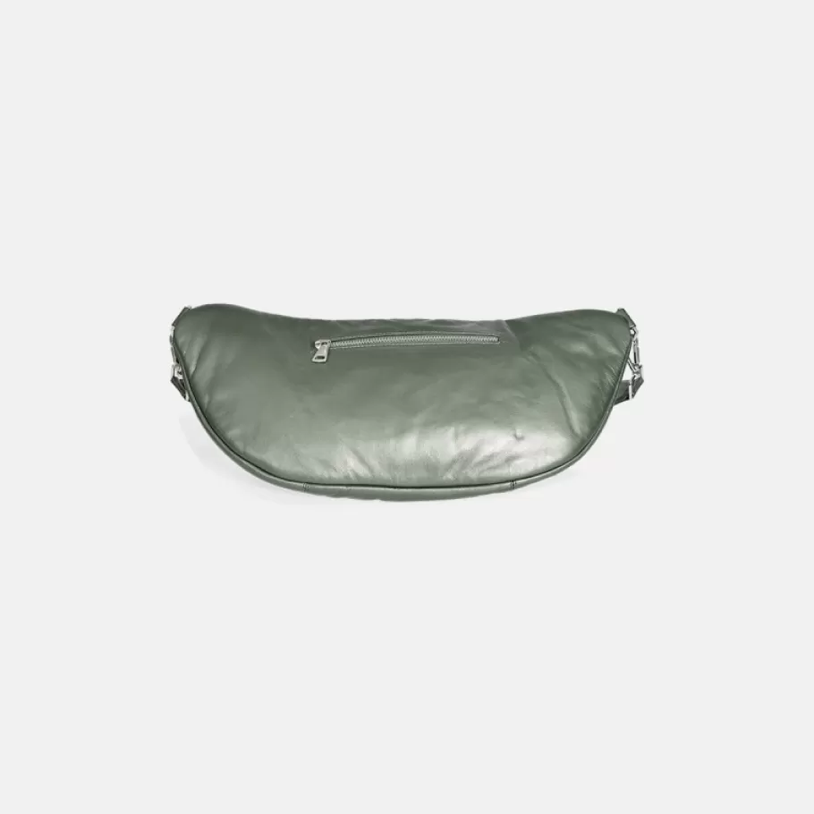 OAKWOOD Murillo Metal Vert Fonce - Sac En Bandouiliere En Cuir Veritable Store