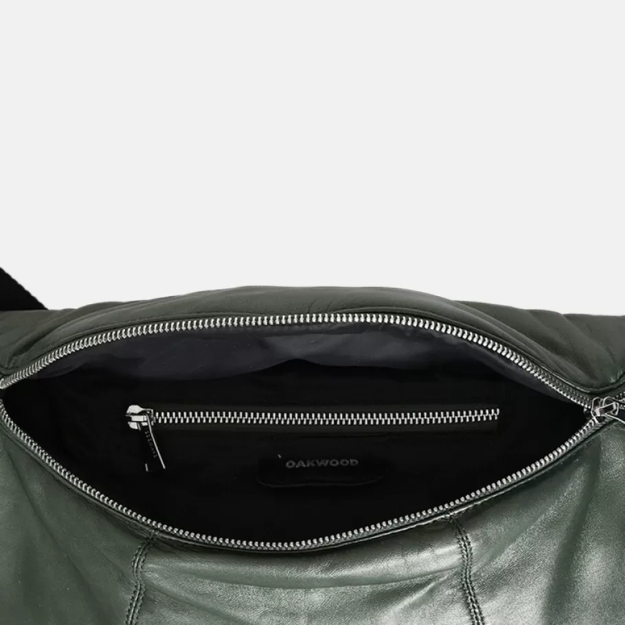 OAKWOOD Murillo Metal Vert Fonce - Sac En Bandouiliere En Cuir Veritable Store