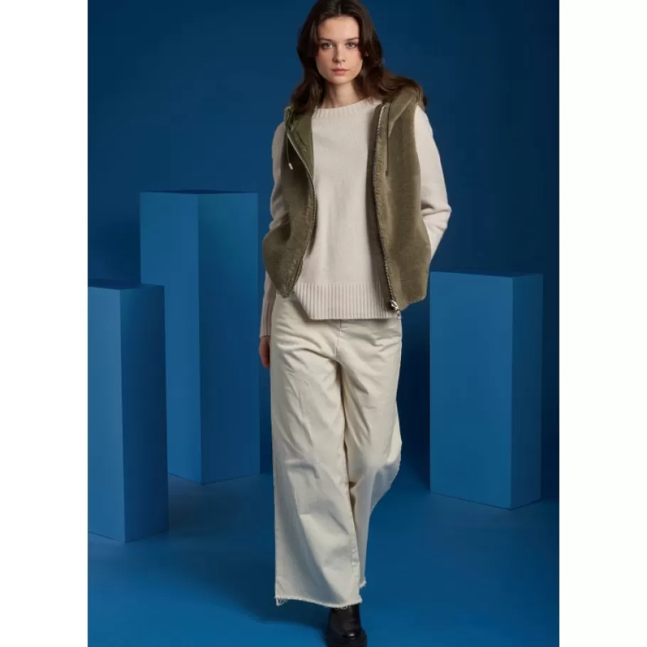 OAKWOOD Smiley Vert Pale - Gilet Sans Manche En Fausse Fourrure 100% Laine / Nylon Outlet