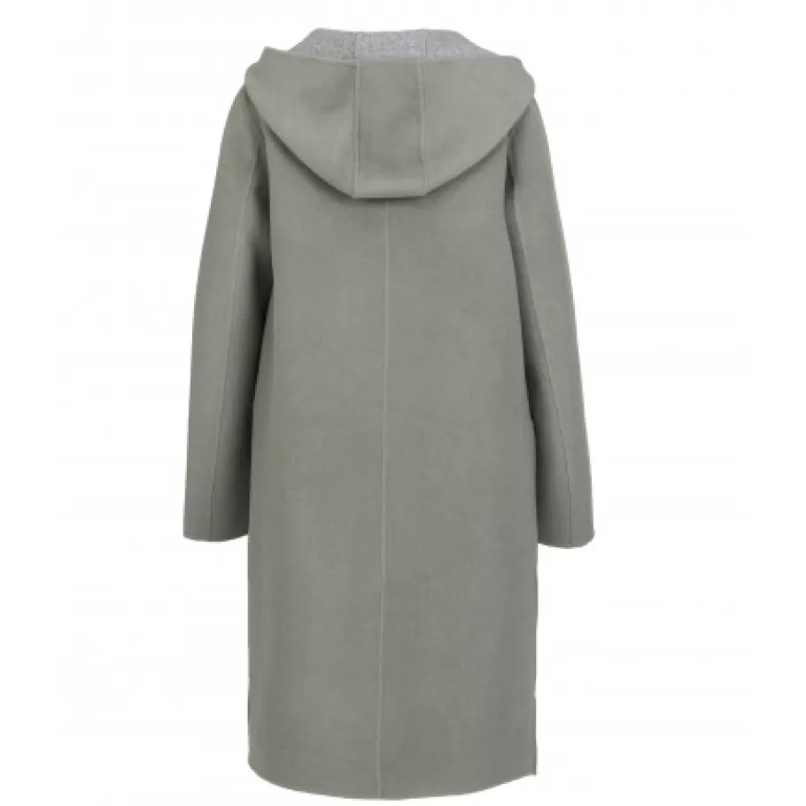 OAKWOOD University Bi Amande/Gris Clair - Manteau A Capuche Long En Laine Discount