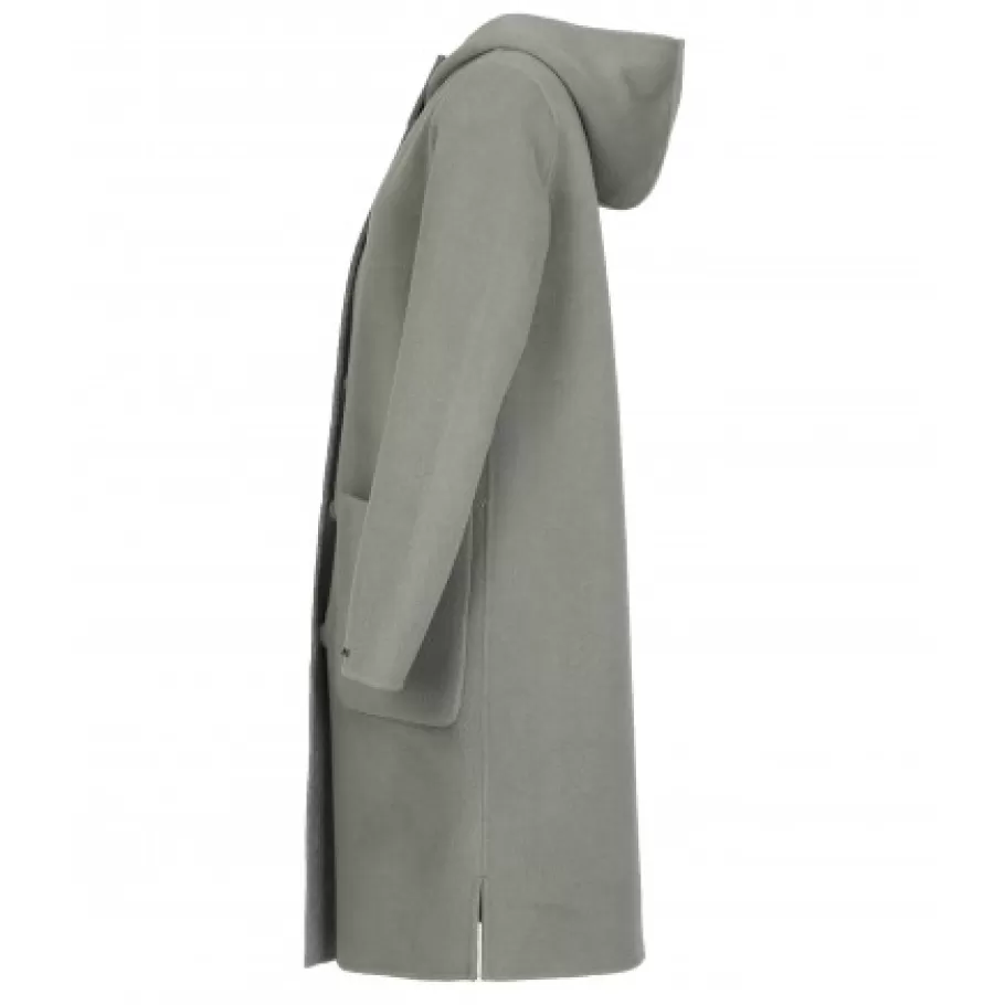 OAKWOOD University Bi Amande/Gris Clair - Manteau A Capuche Long En Laine Discount