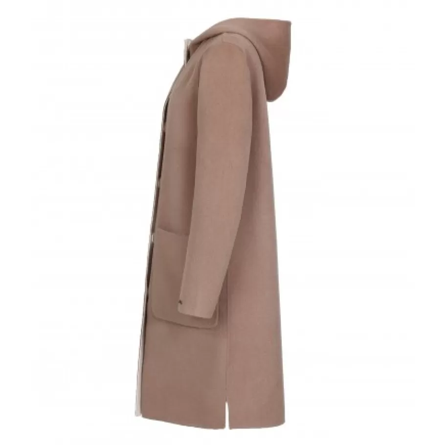 OAKWOOD University Bi Taupe/Beige Clair - Manteau A Capuche Long En Laine Shop