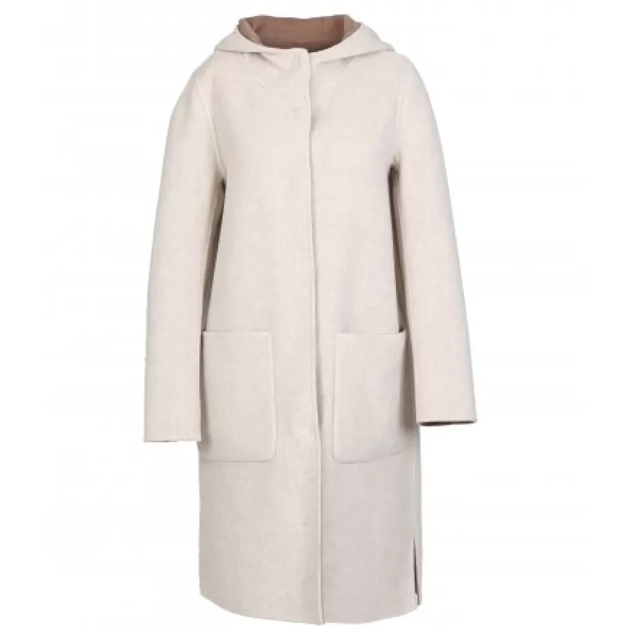 OAKWOOD University Bi Taupe/Beige Clair - Manteau A Capuche Long En Laine Shop